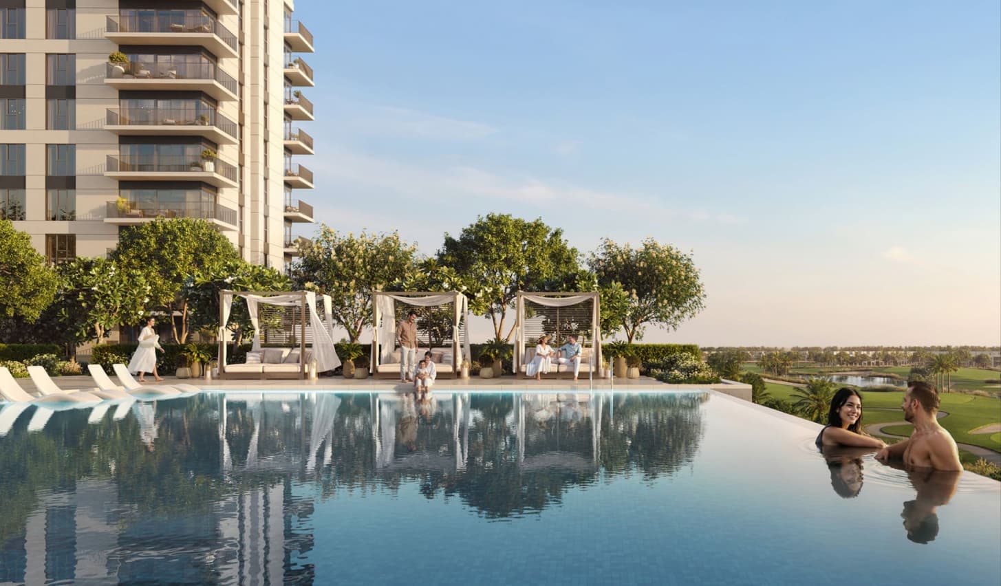 Golf Vale at Emaar South, Golf Vale swimming pool view