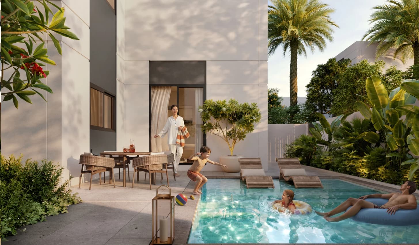 Al Ghadeer Gardens, Al Ghadeer Gardens swimming pool and leisure area
