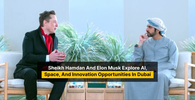 Sheikh Hamdan and Elon Musk meeting in Dubai