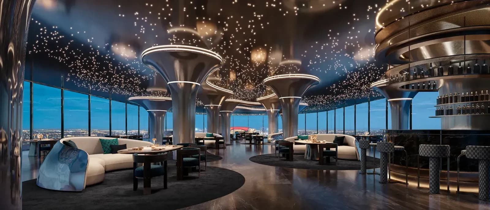 Fine dining restaurant at Manchester City Yas Residences