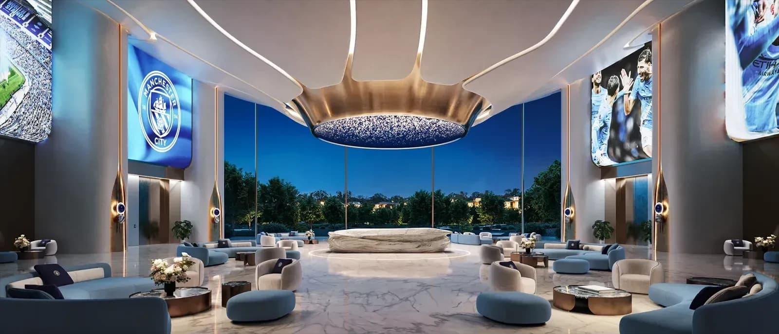 Residence lobby at Manchester City Yas Residences