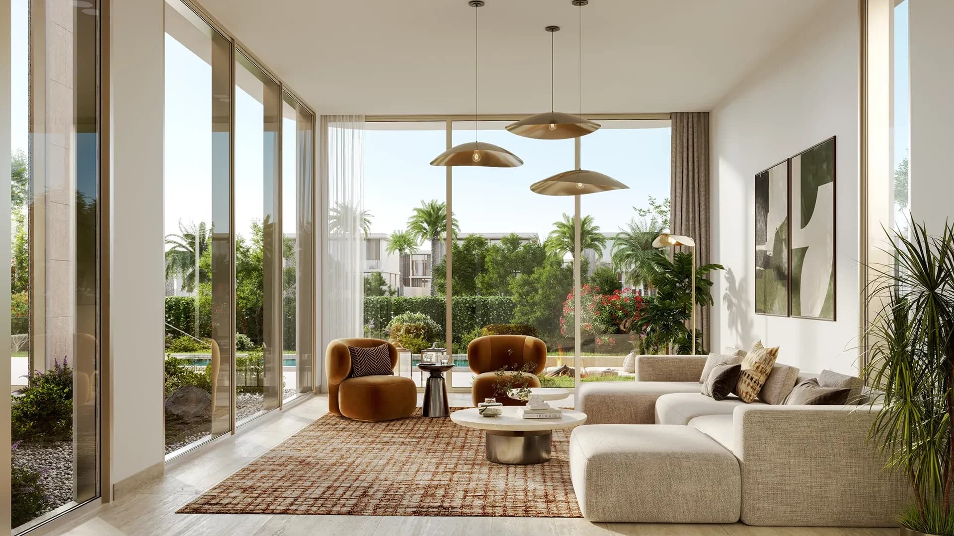 5 Bedroom Villa family living room at Manchester City Yas Residences