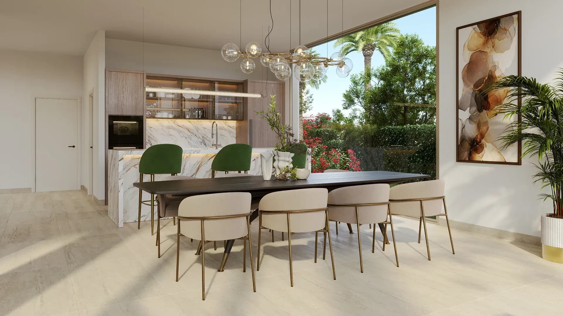 5 Bedroom Villa kitchen at Manchester City Yas Residences