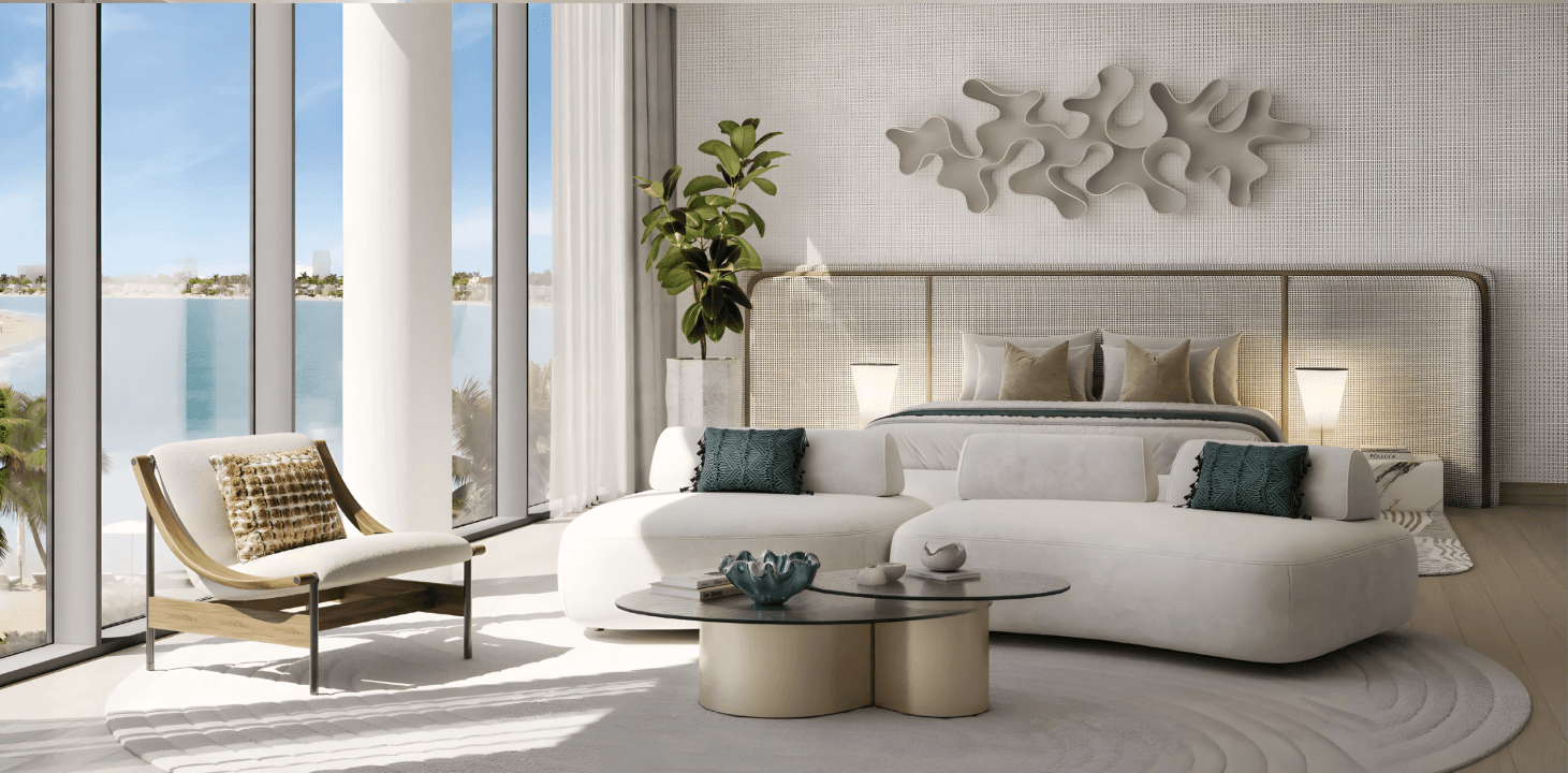 Palm Central Residences at Palm Jebel Ali, 3-bedroom apartment bedroom at Palm Central