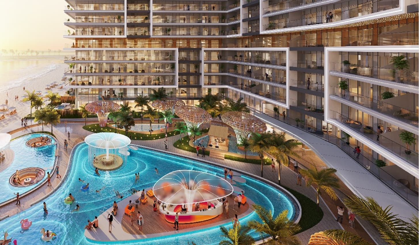 DAMAC District, DAMAC District wellness podium — organic pool, yoga gardens and AI-powered gym, DAMAC Hills