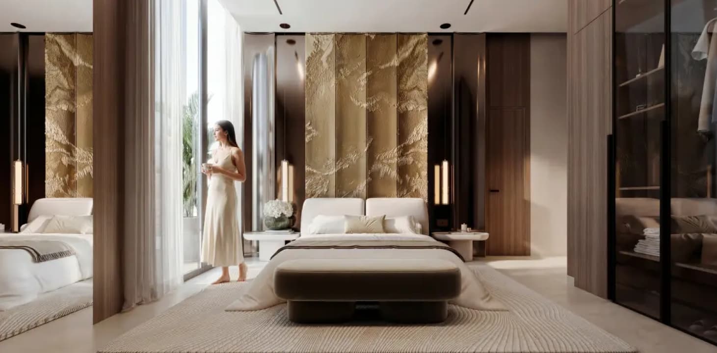 Binghatti Luxuria, Luxury Bedroom Interior in Binghatti Luxuria