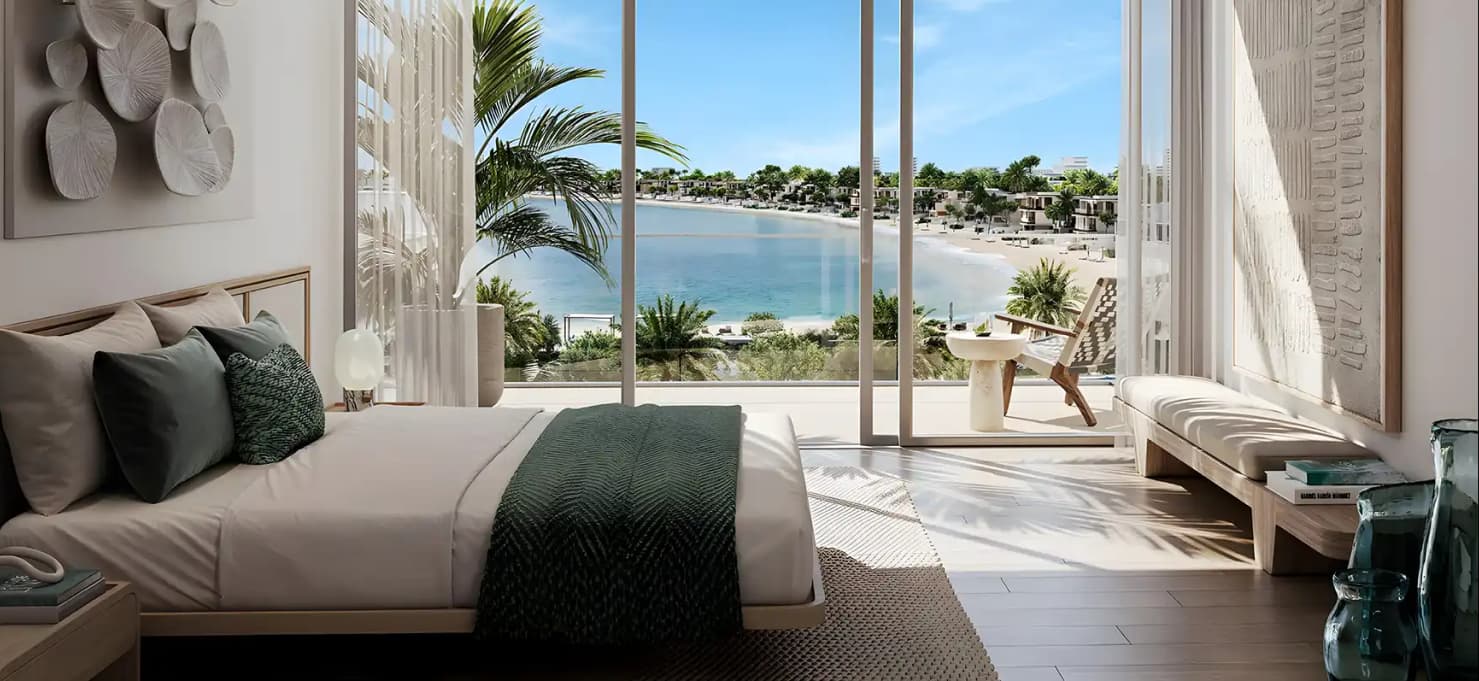 palm central residences at palm jebel ali, Luxury bedroom interior Palm Central Private Residences Nakheel